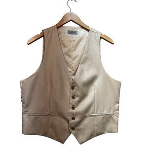 Tazio Italy Mens Suit Vest 40S Beige Superior 120's Formalwear Tuxedo Comfort
